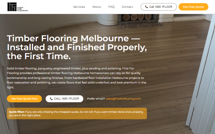 First For Flooring Website Screenshot