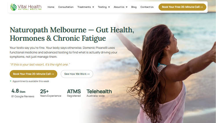 Vital Health Website Screenshot
